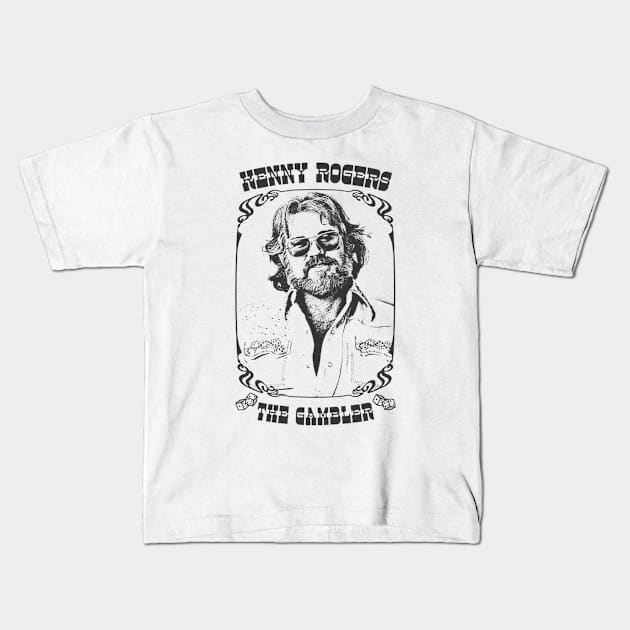 Kenny Rogers // Vintage Style Design Kids T-Shirt by Indanafebry